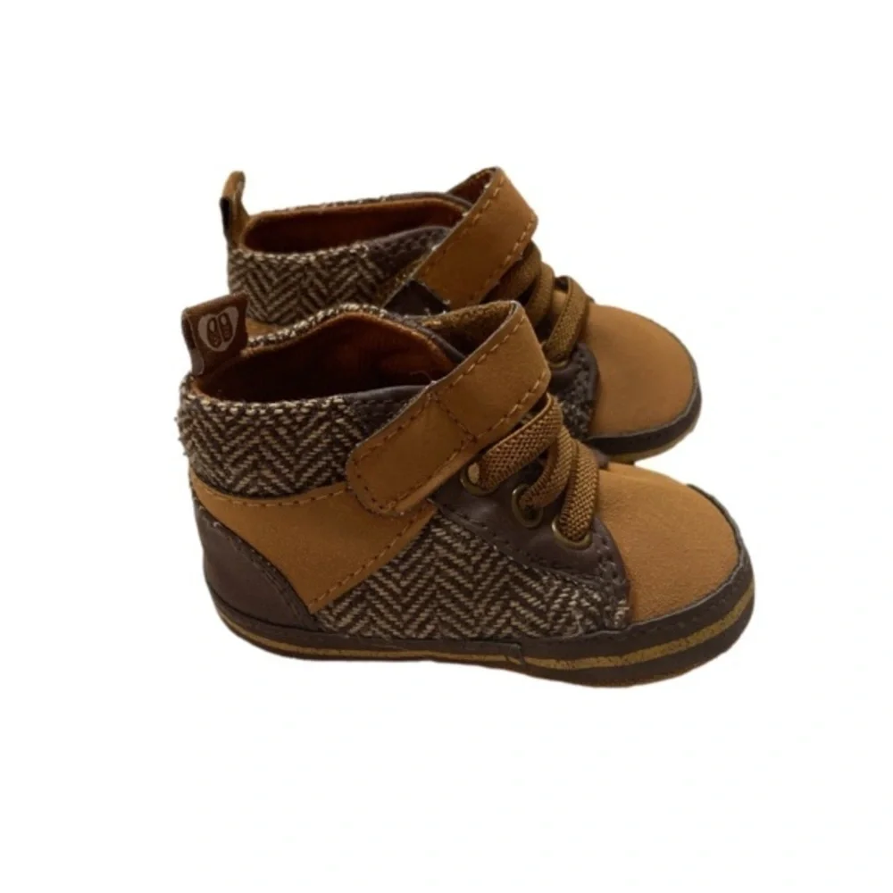 Stepping stones baby slip on Brown loafer shoes Boots EUC Soft Sole 3-6 Months